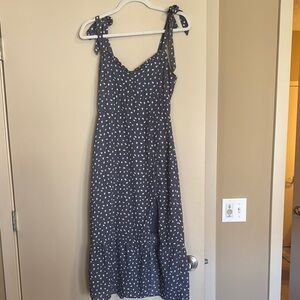 Abercrombie & Fitch Blue Spaghetti Strap Sundress Midi